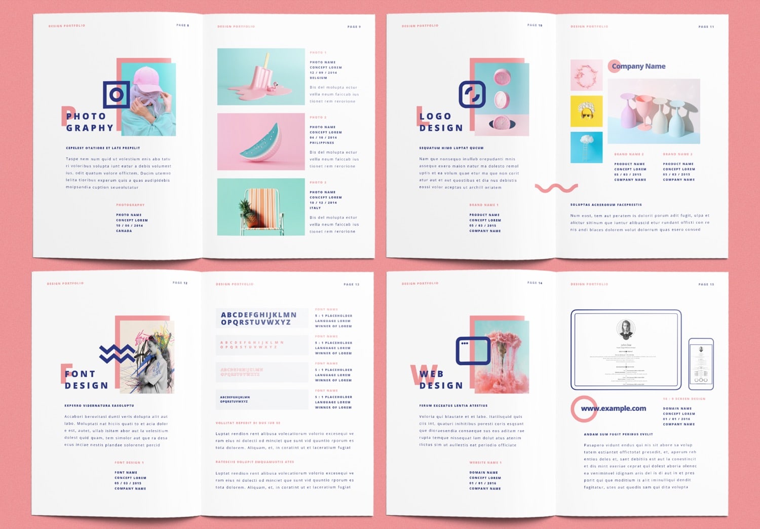 Show Pages-8-15 of Free Download Creative Portfolio Layout Template for Adobe InDesign