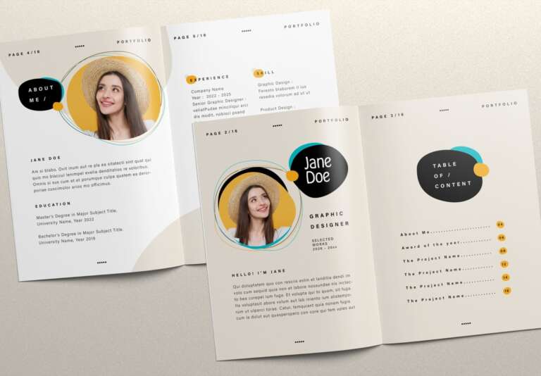 Accent Indesign Example Free Download Minimal Design Portfolio Layout InDesign Template with ...