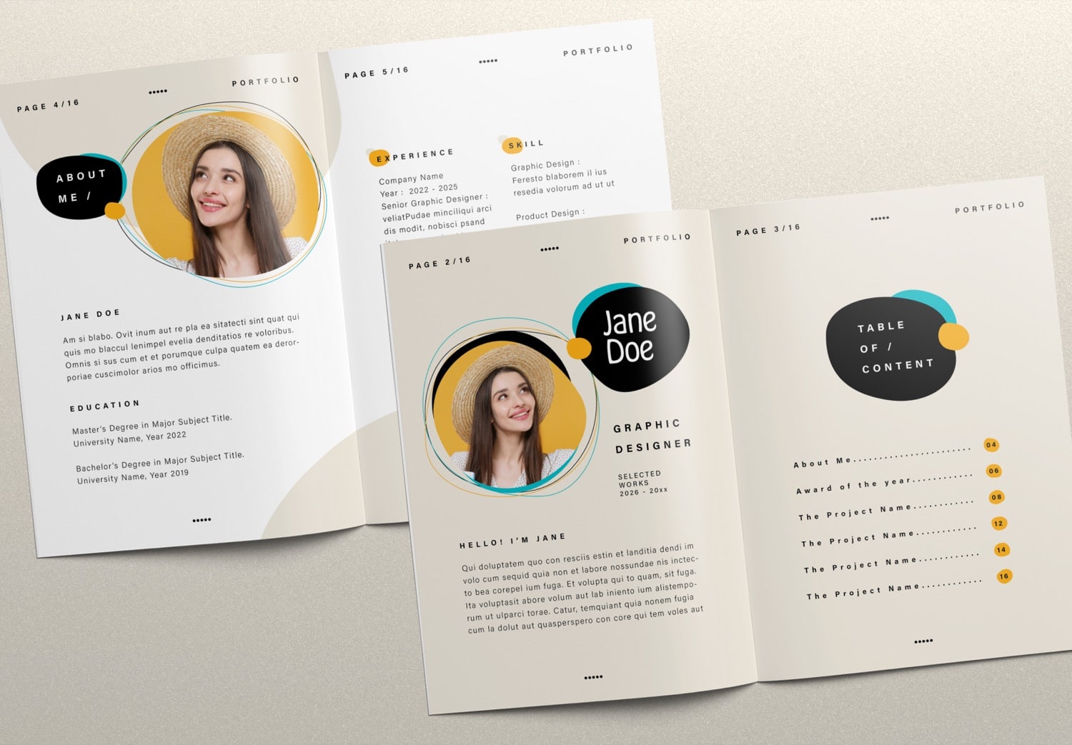 Close Up of Free Minimal Portfolio InDesign Template