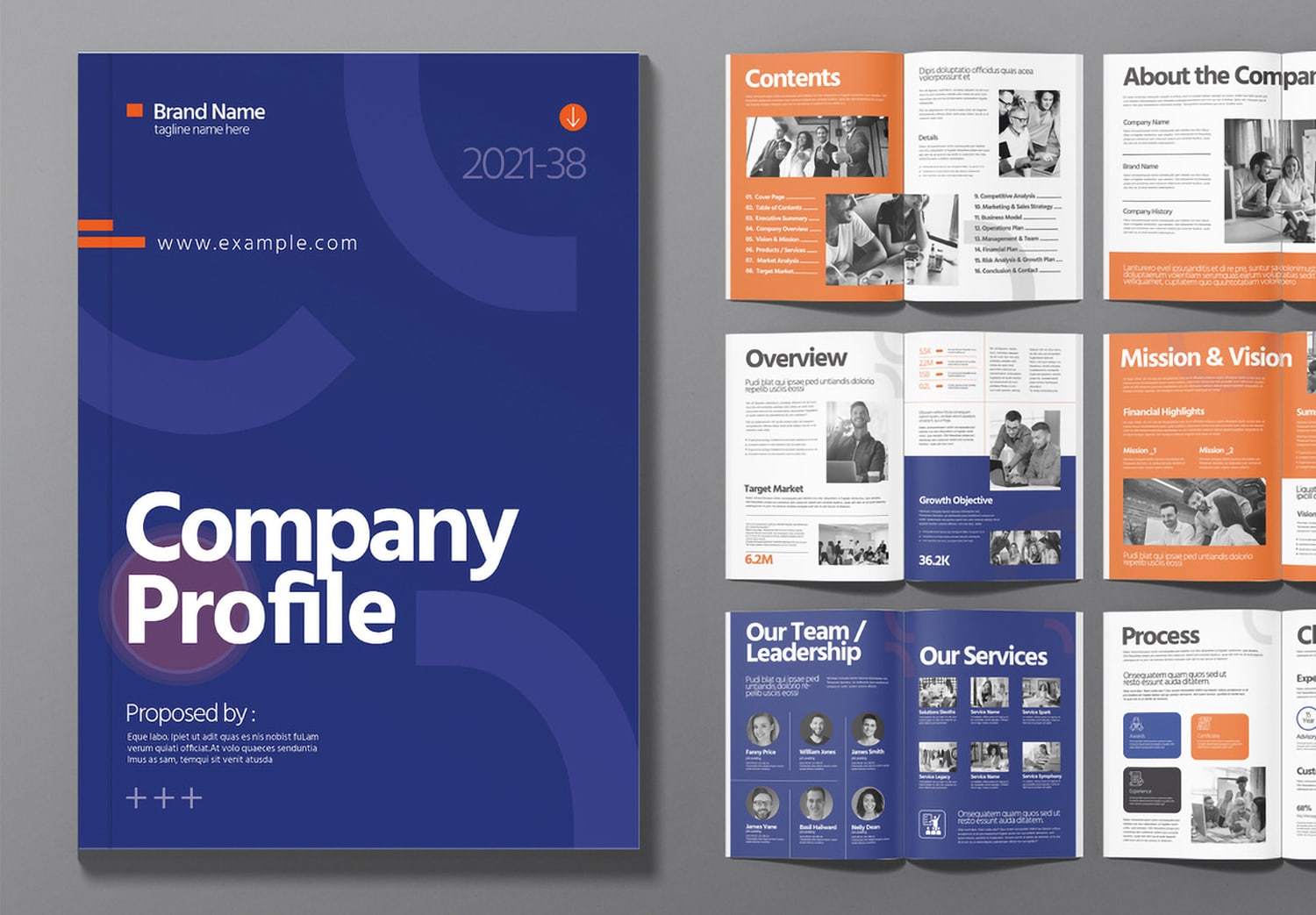 Cover Preview of Company Profile Layout InDesign Template