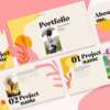 Download Landscape Portfolio Template with Illustrative Shapes