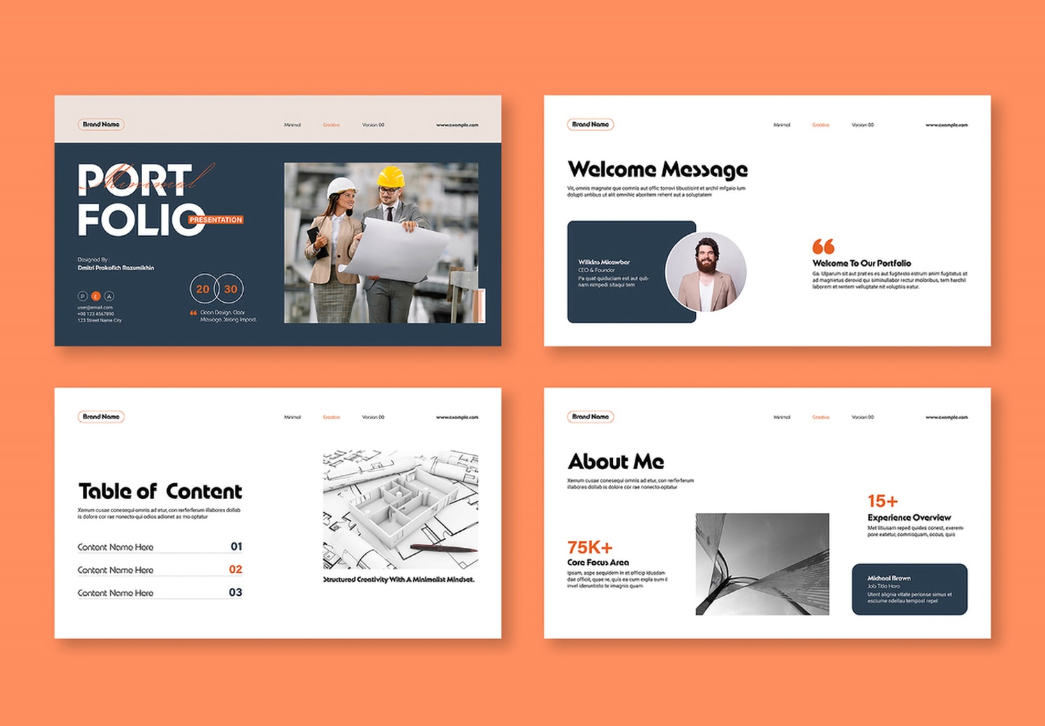Preview About Me of Portfolio Presentation Template