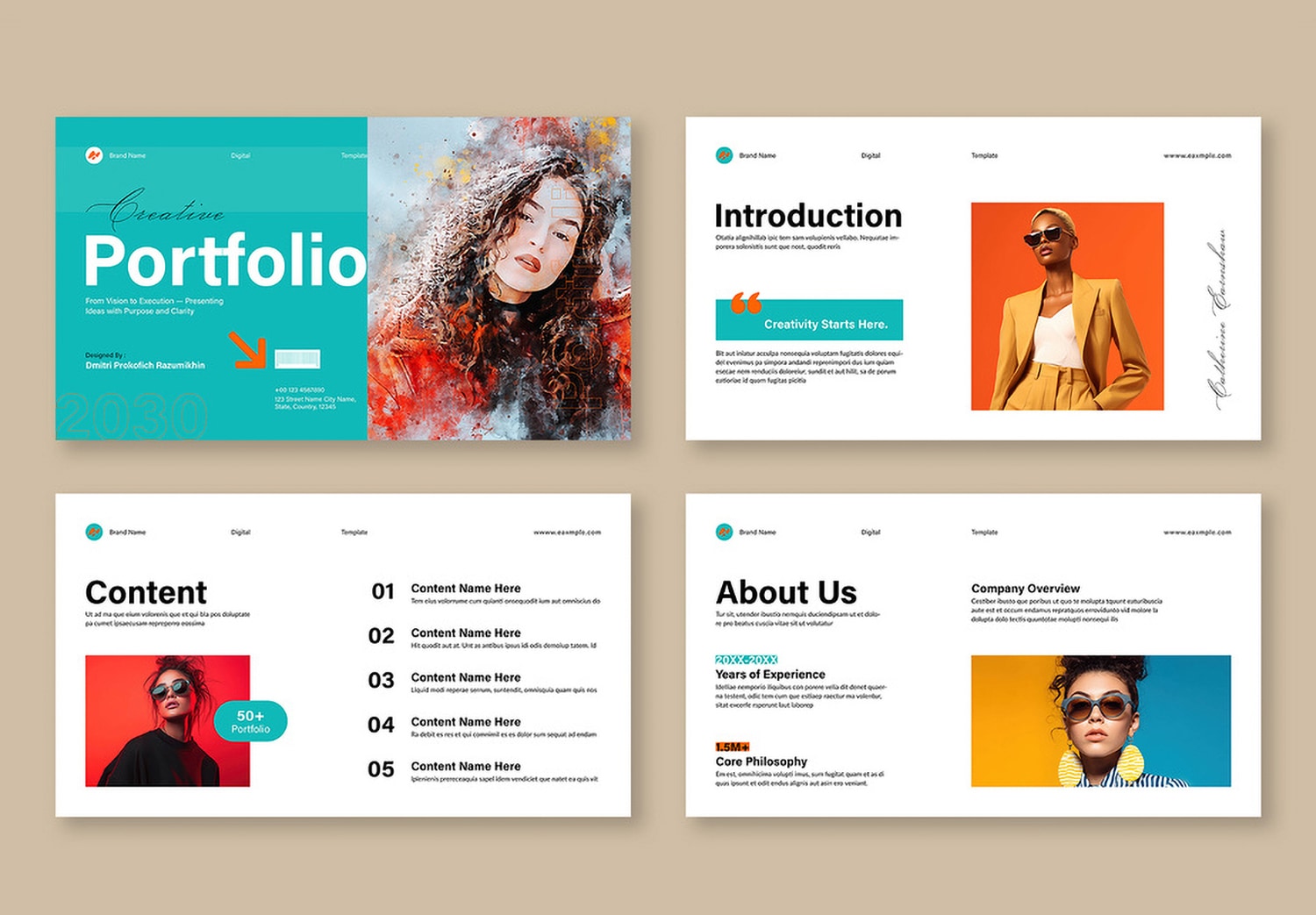 Preview About Us of Creative Portfolio Presentation Template
