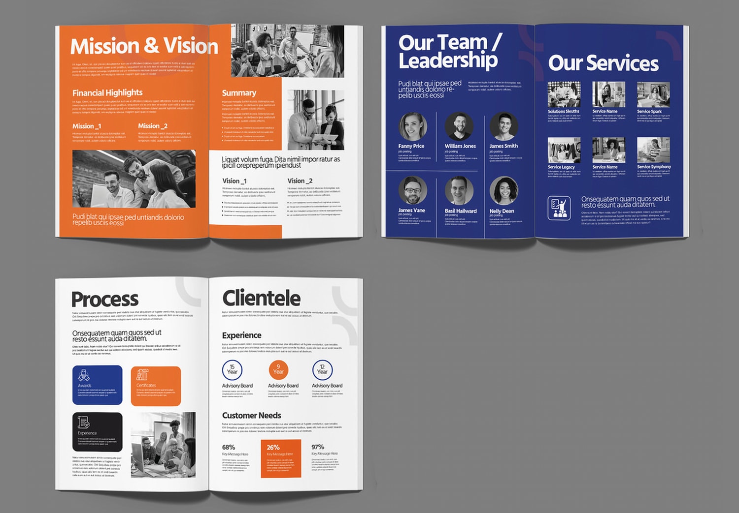 Preview Mission of Company Profile Layout InDesign Template