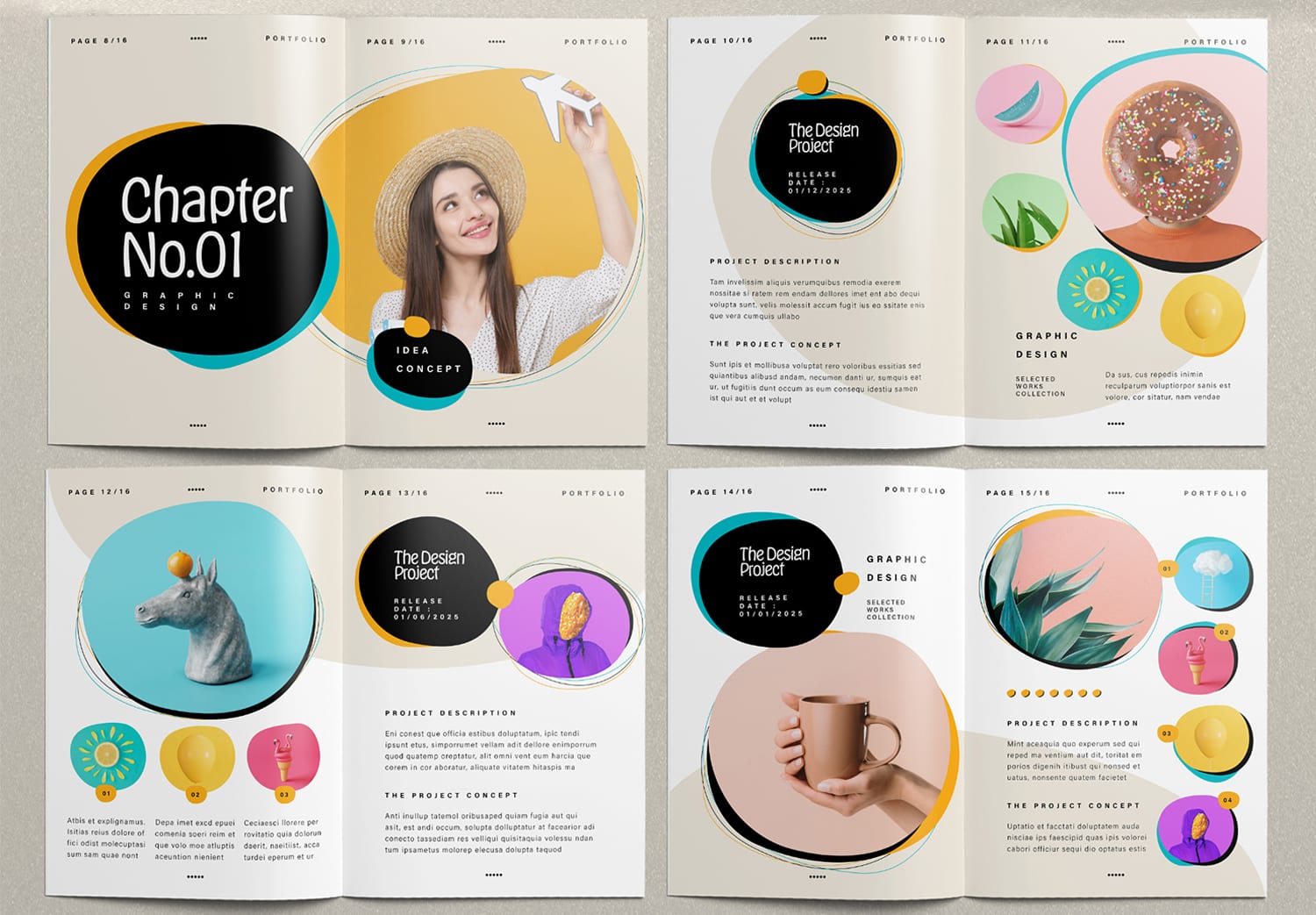 Preview Page 9-16 of Free Minimal Portfolio InDesign Template