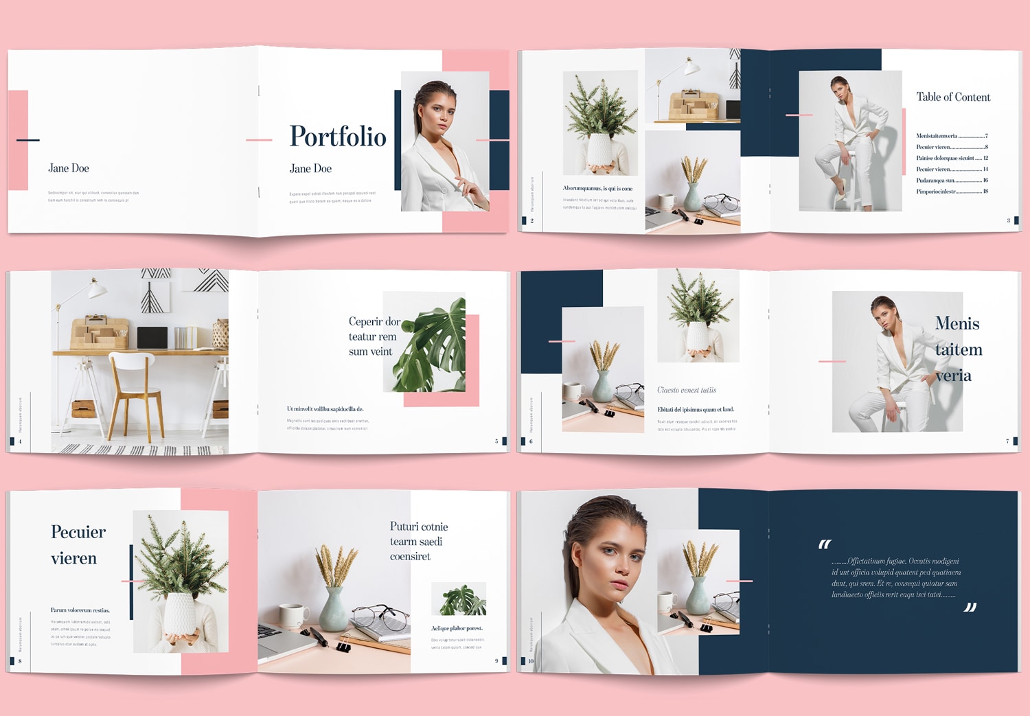 Preview Page of Free Download Modern Landscape Portfolio Layout Template for Adobe InDesign