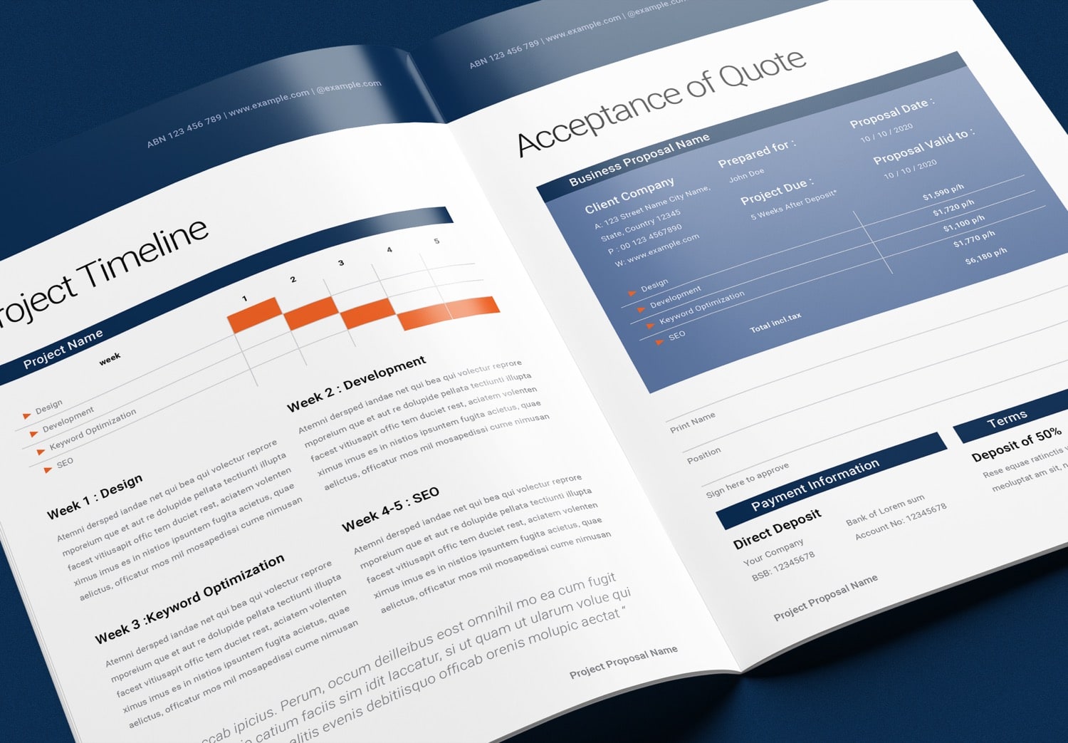 Preview Quote of Business Proposal InDesign Template