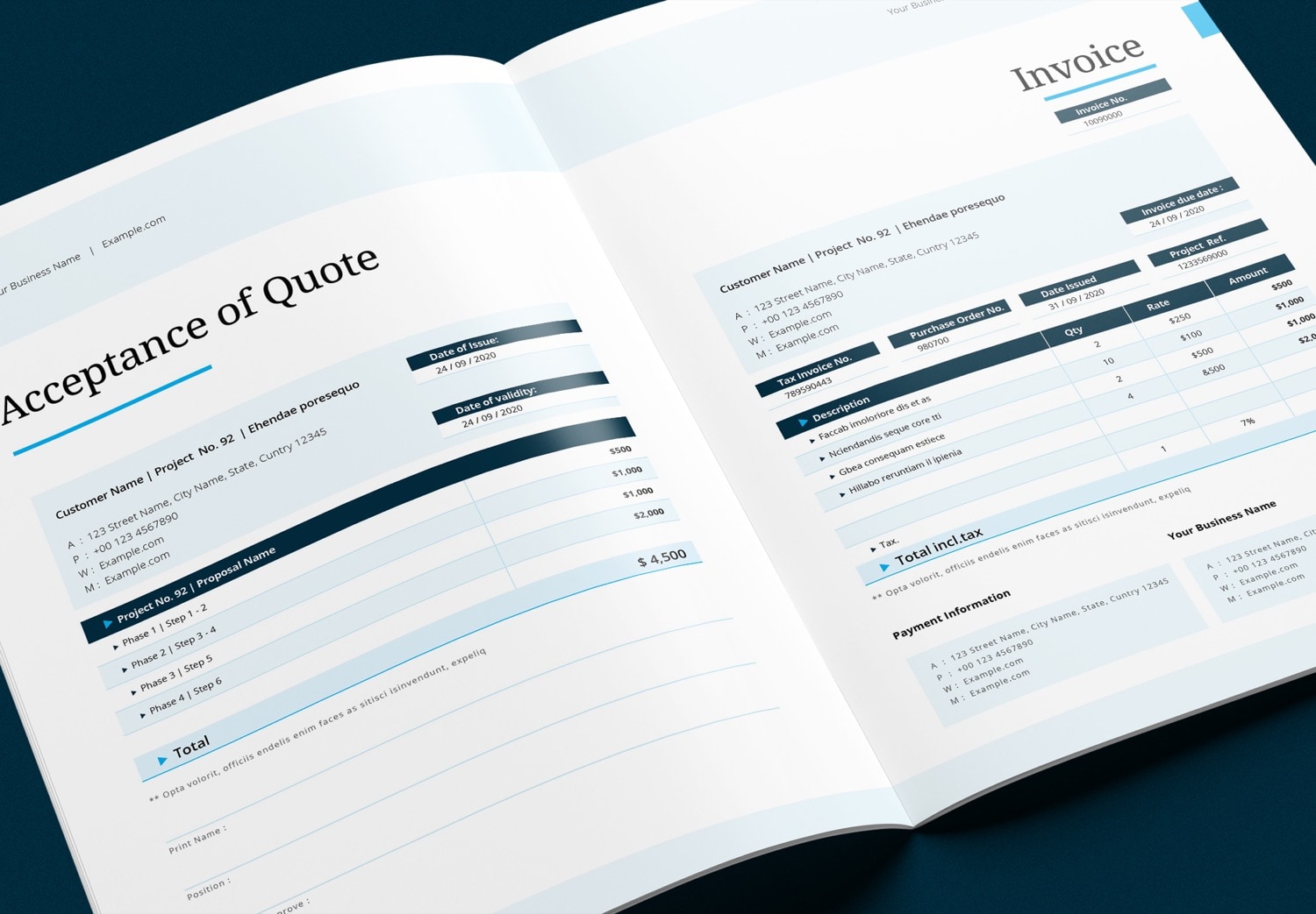 Close up of invoice