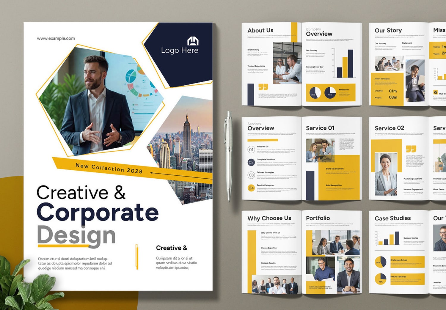 Cover of Corporate Brochure Layout InDesign Template