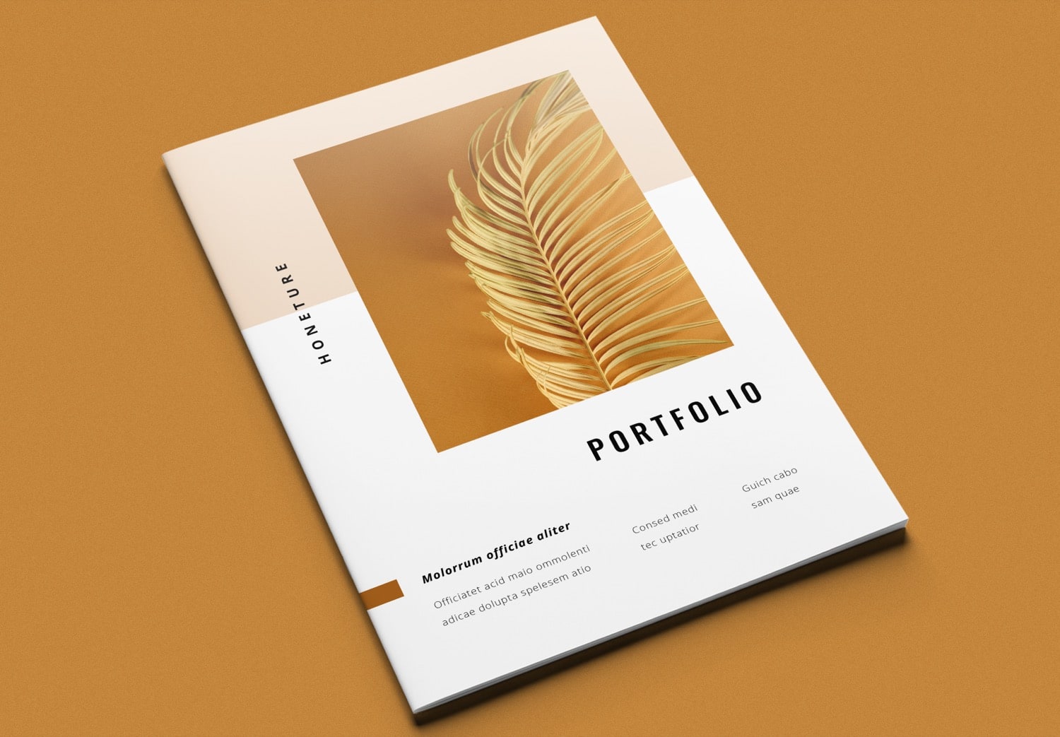 Cover of Free Portfolio InDesign Template with Brown Accents