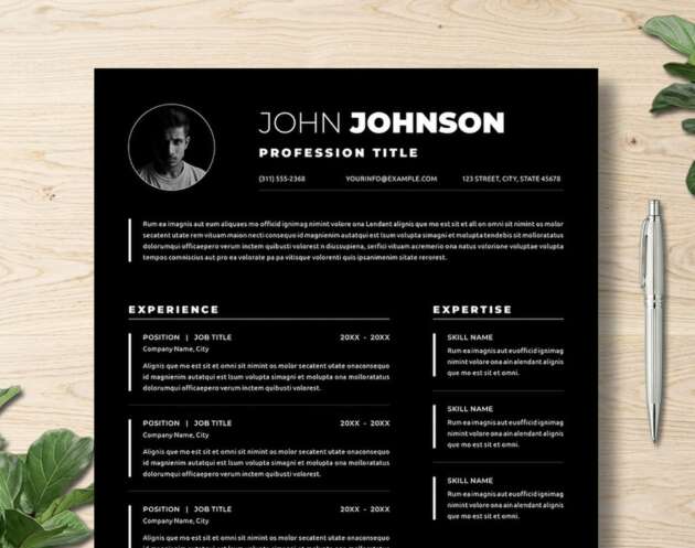 Featured of A Modern Black Resume