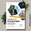 Corporate Brochure Layout InDesign Template with Navy Blue and Yellow
