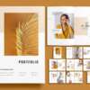 Free Portfolio InDesign Template with Brown Accents