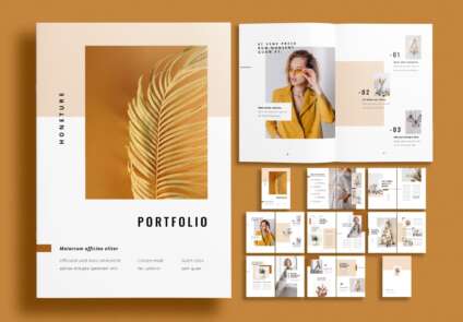 Featured of Free Portfolio InDesign Template with Brown Accents
