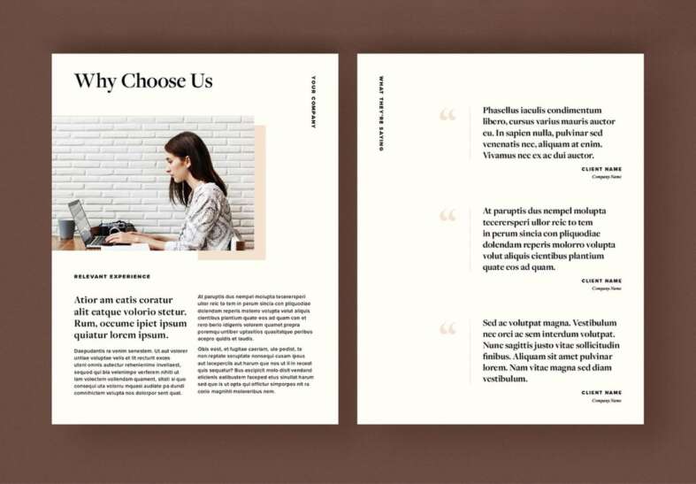 Minimalist Business Proposal Layout Template for Adobe InDesign ...