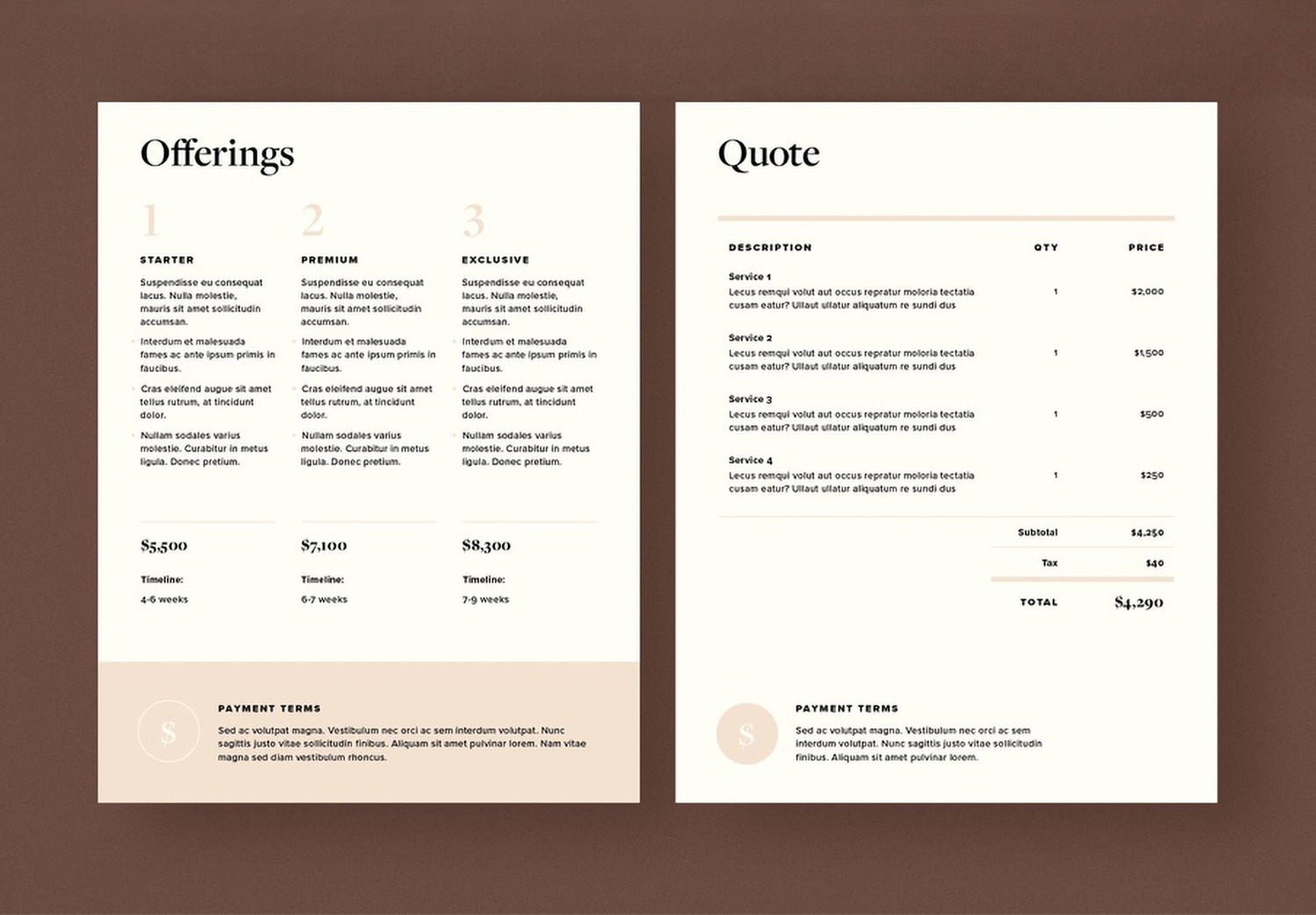 Preview Offer Detail of Minimalist Business Proposal InDesign Template