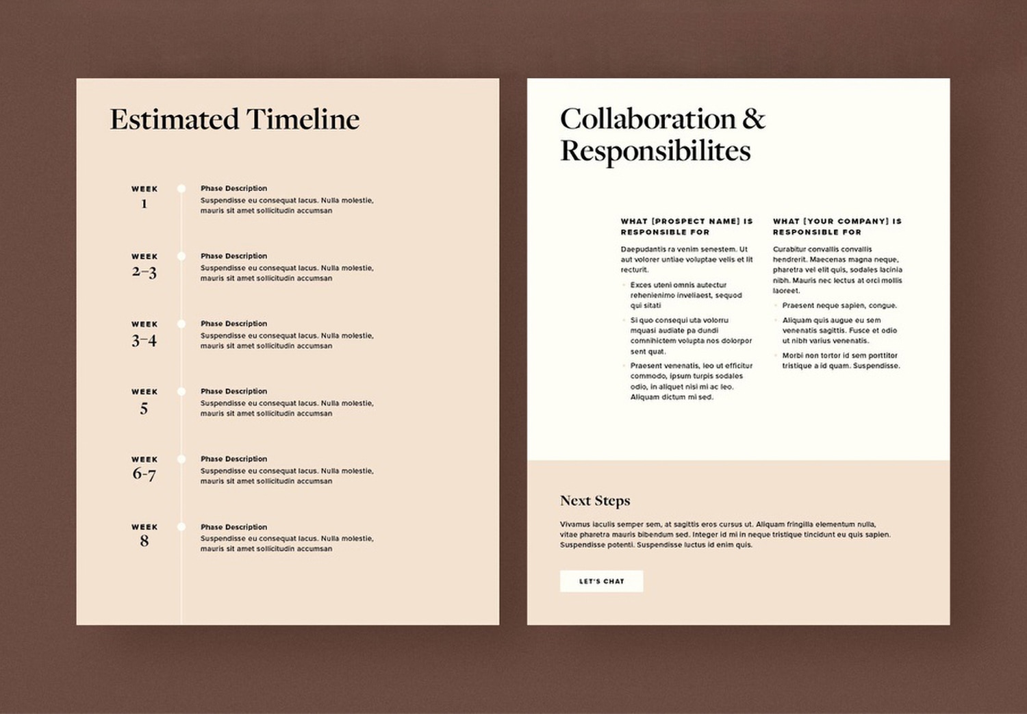 Preview Project timeline of Minimalist Business Proposal InDesign Template