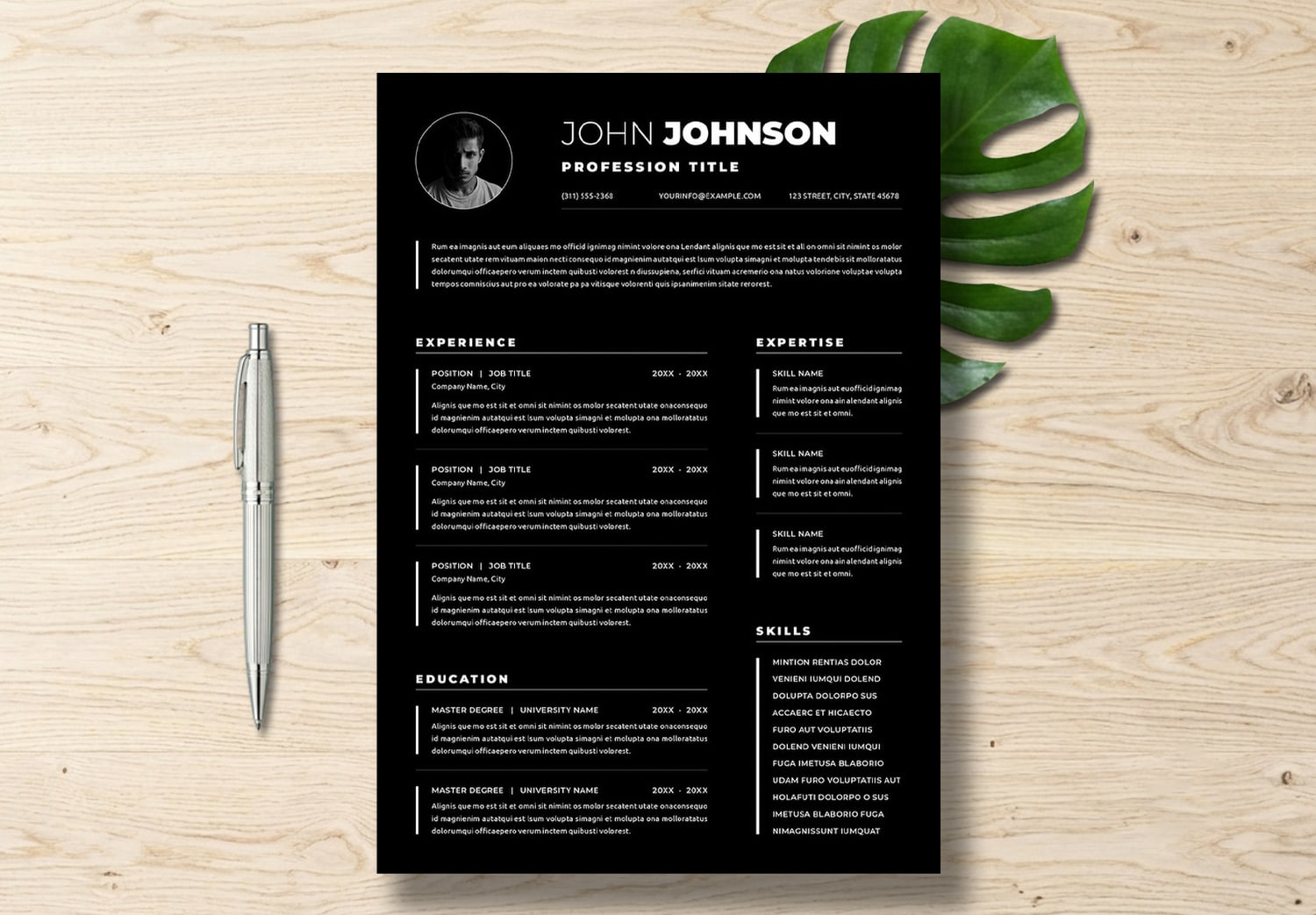 Preview of A Modern Black Resume