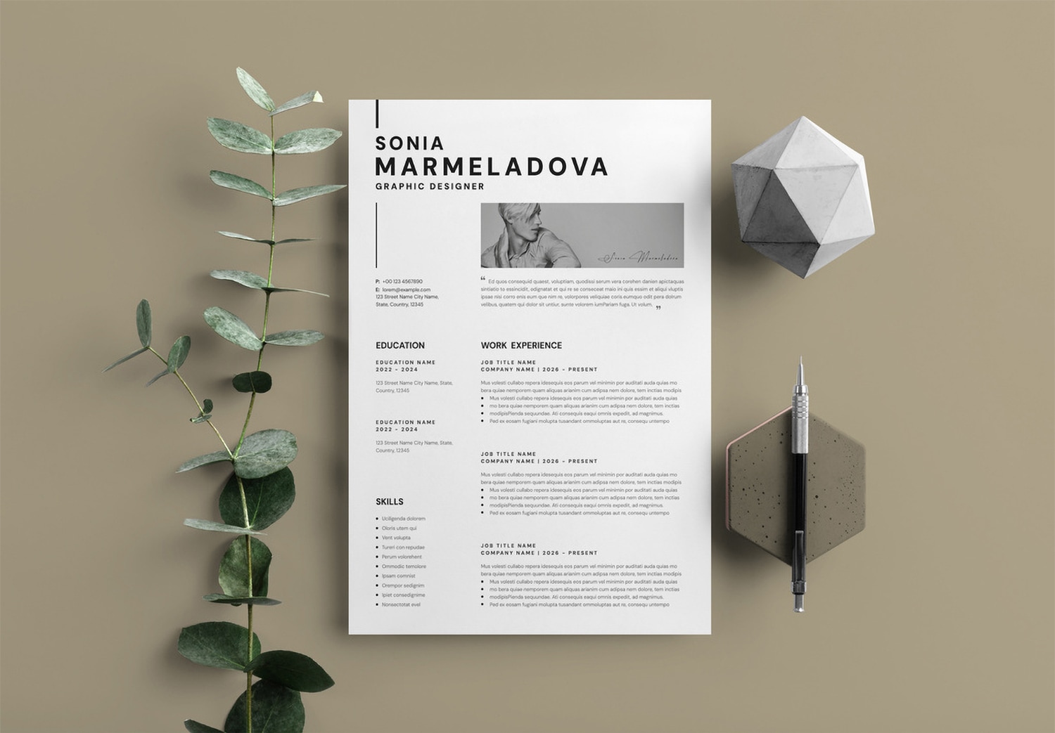 Preview of Clean Resume InDesign Template