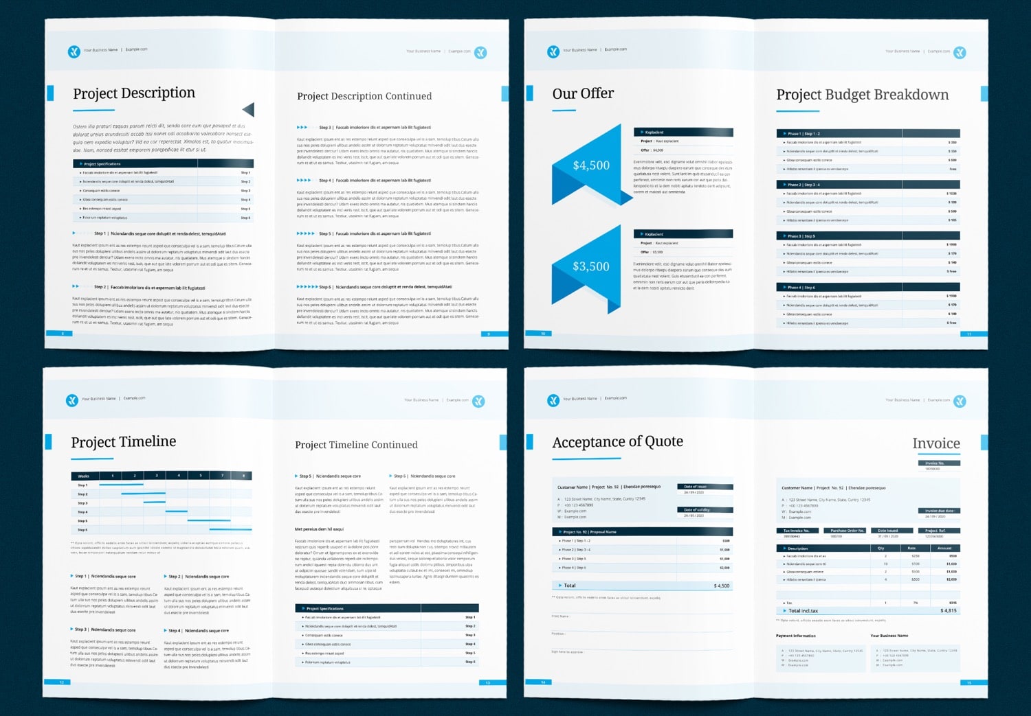Preview page of business proposal