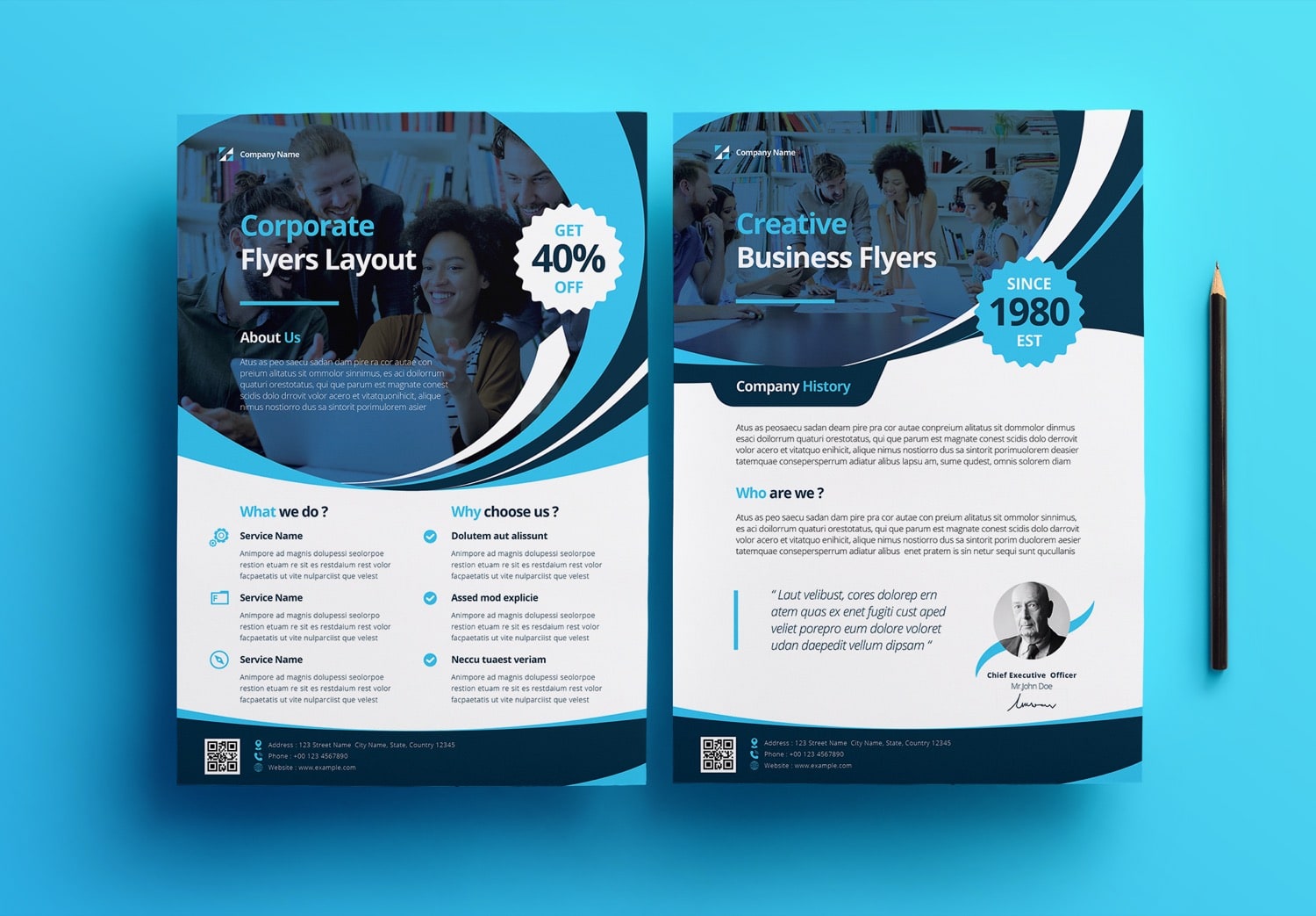 Business Flyer Layout Template Blue Preview