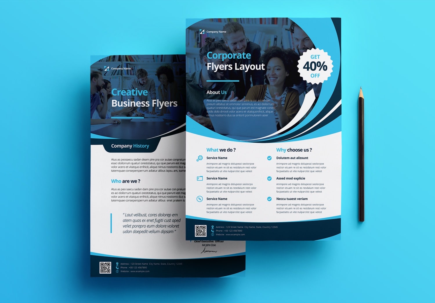 Business Flyer Layout Template Blue