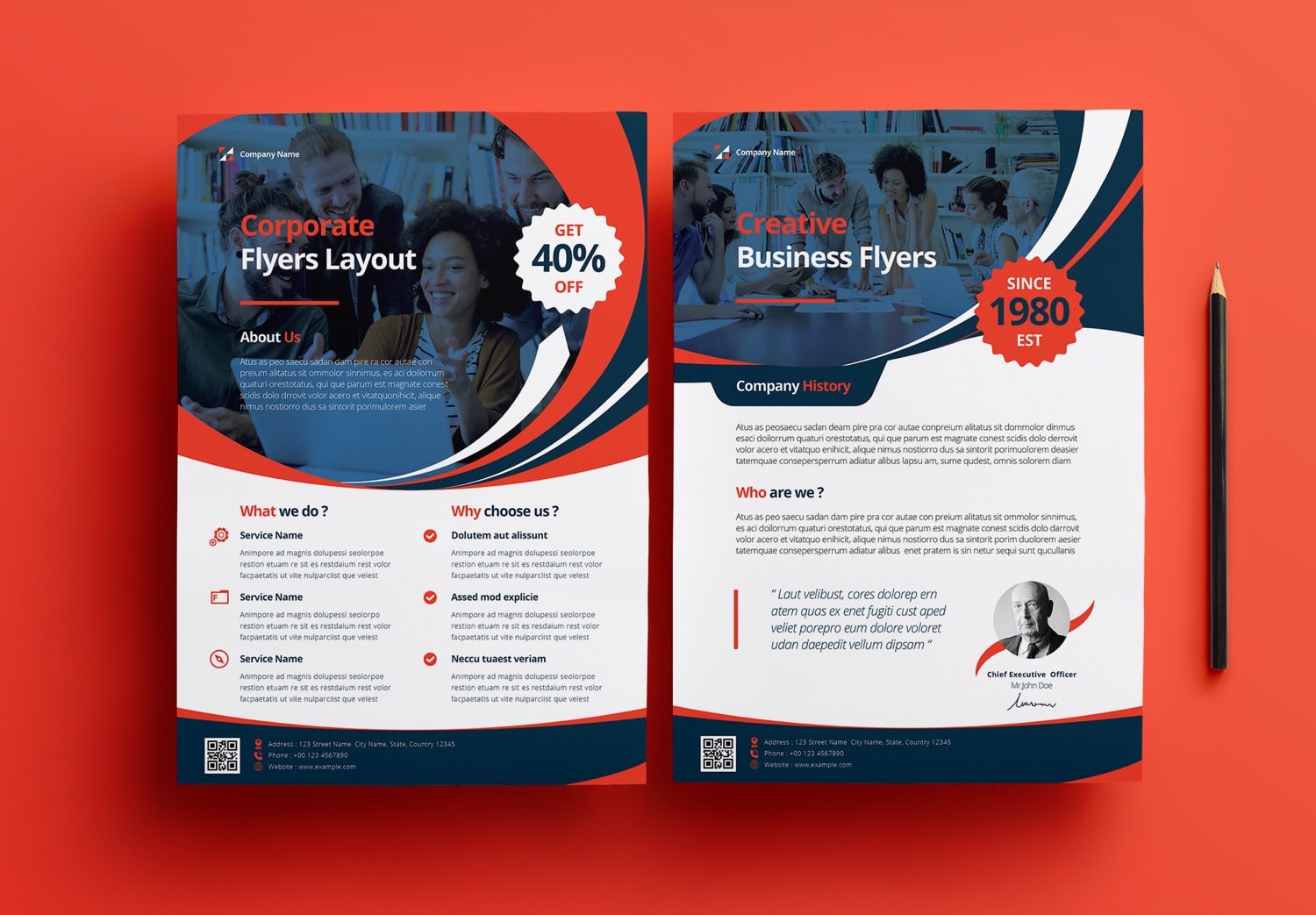 Business Flyer Layout Template Red Preview