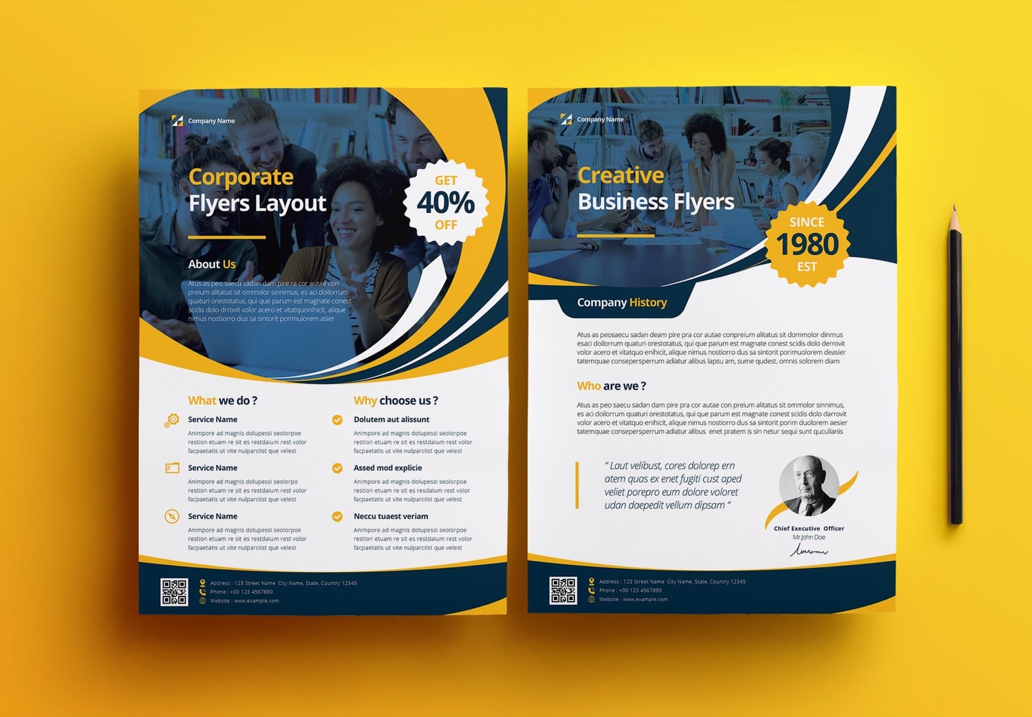 Business Flyer Layout Template Yellow Preview