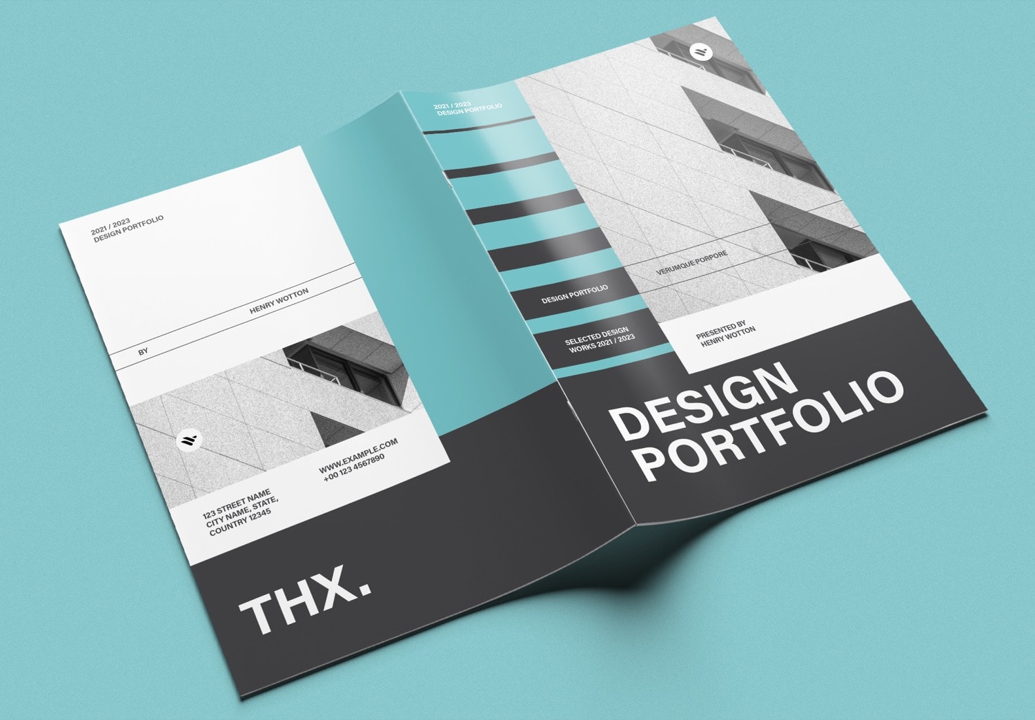 Cover of Free Interior Design Portfolio InDesign Template