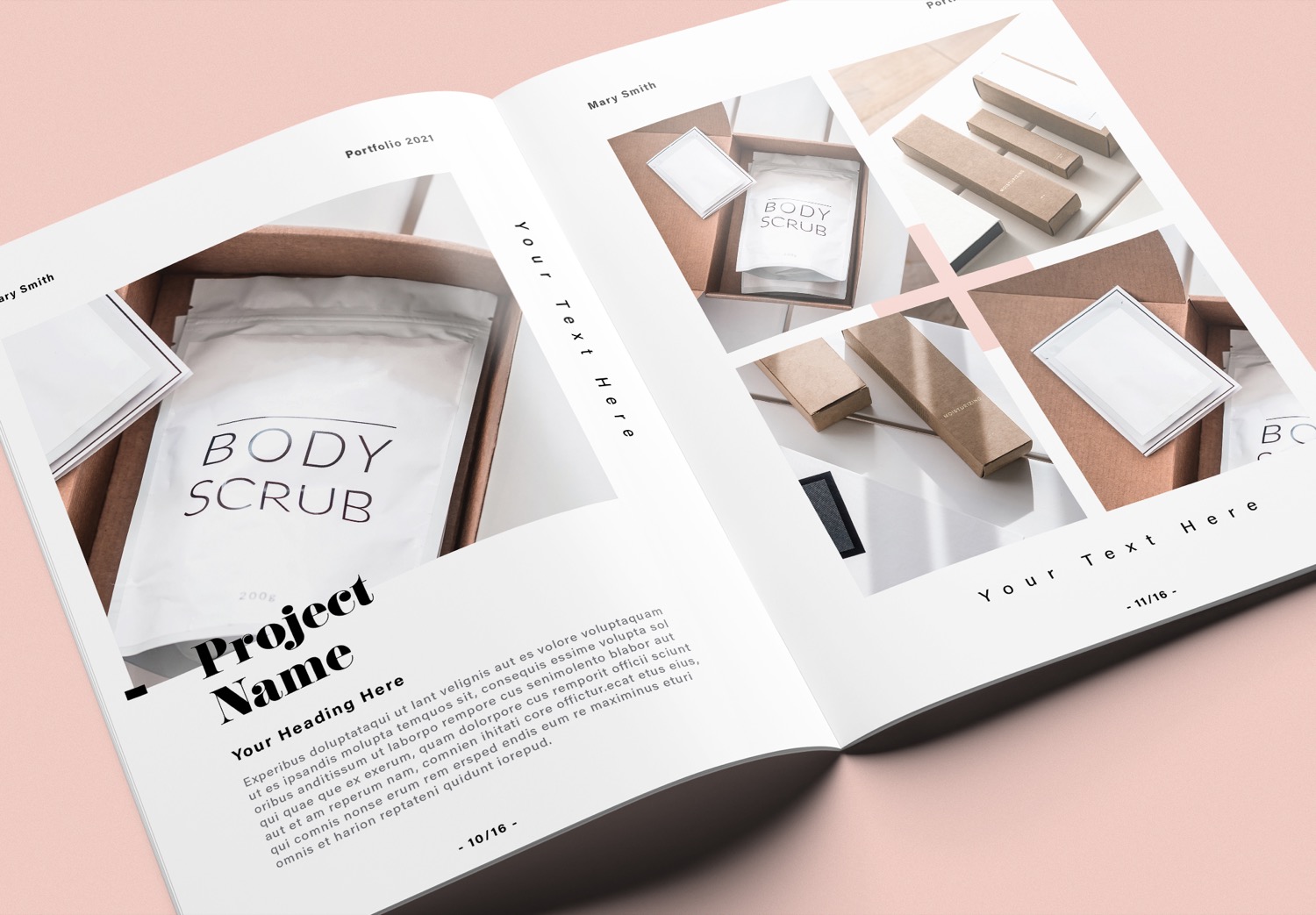 Close up of Free Minimal Portfolio Template