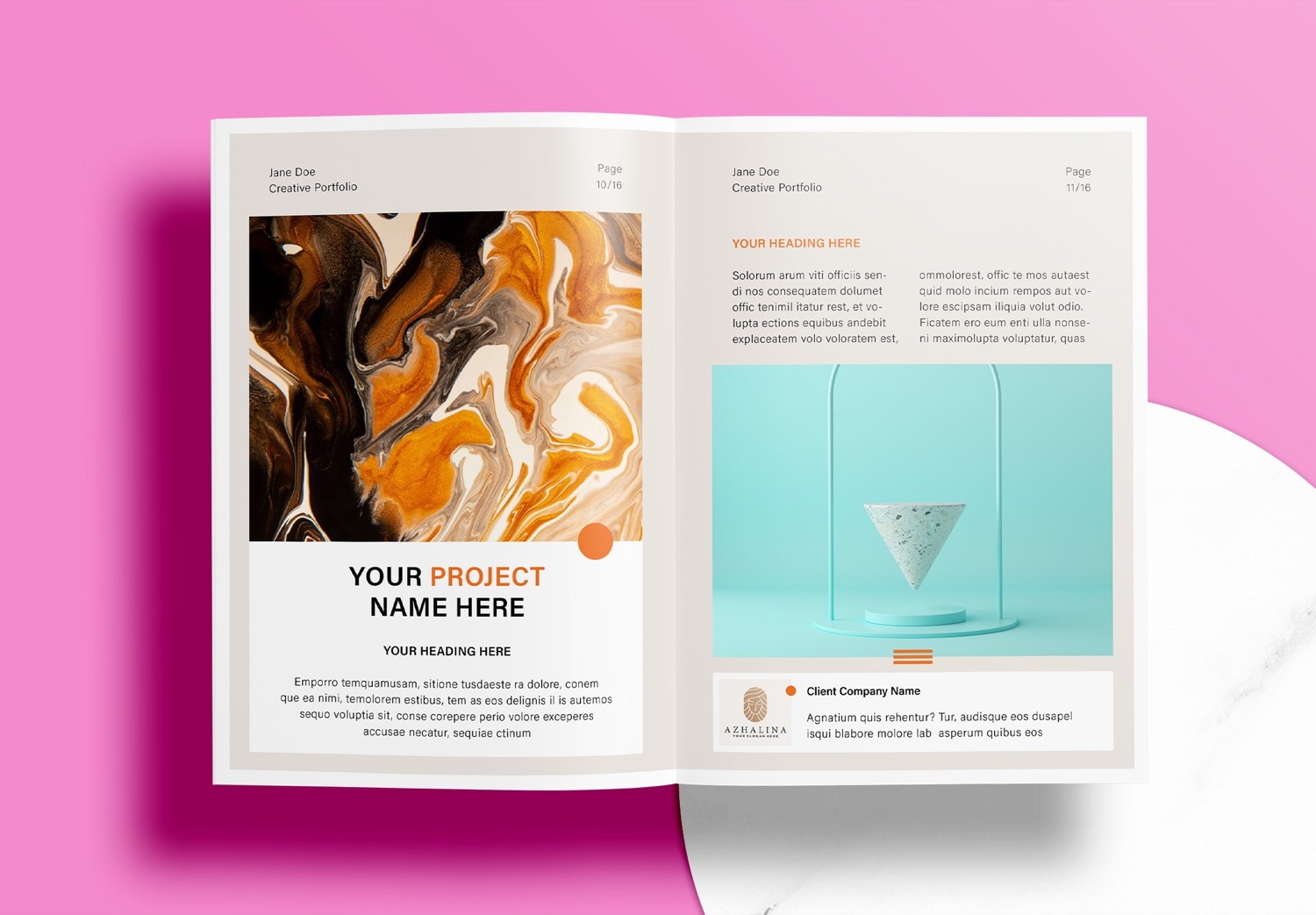 Free Graphic Design Portfolio Template - Preview Page 10-11