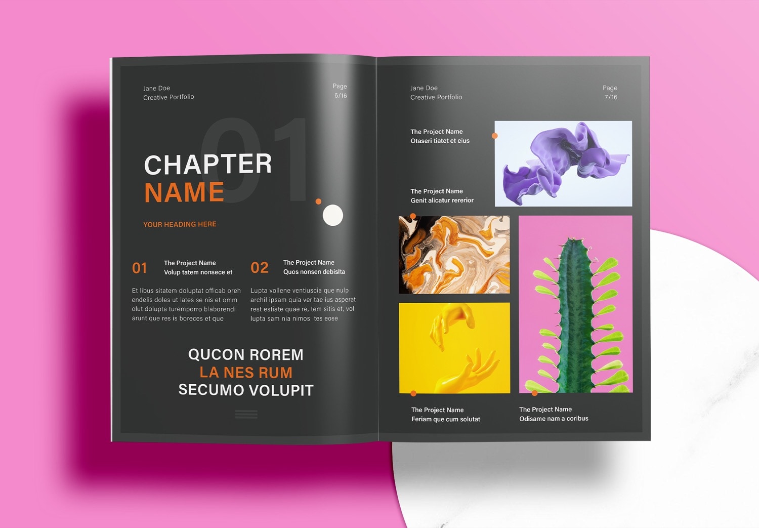 Free Graphic Design Portfolio Template - Preview Page 6-7