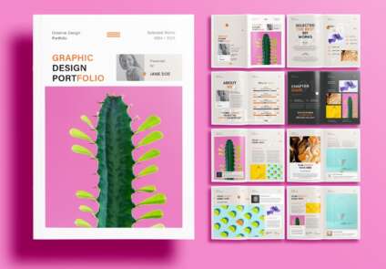Free Graphic Design Portfolio Template - Preview Thumbnail