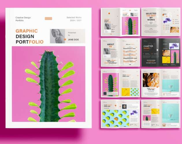 Free Graphic Design Portfolio Template - Preview Thumbnail