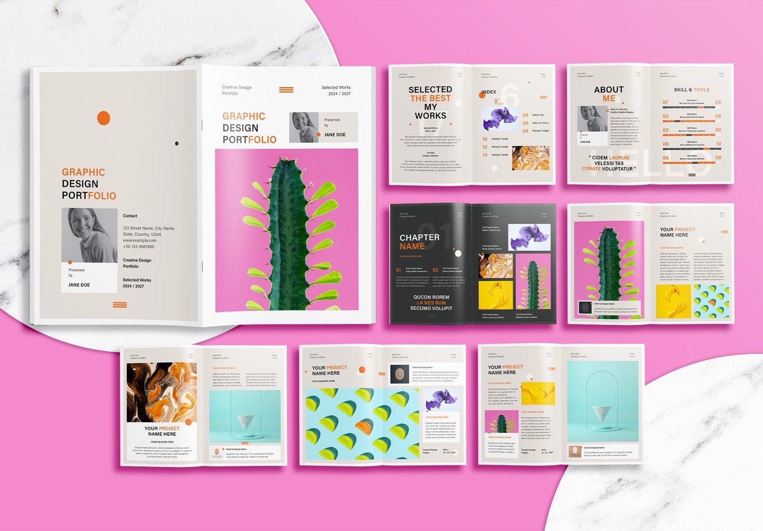 Free Graphic Design Portfolio Template - Preview all pages