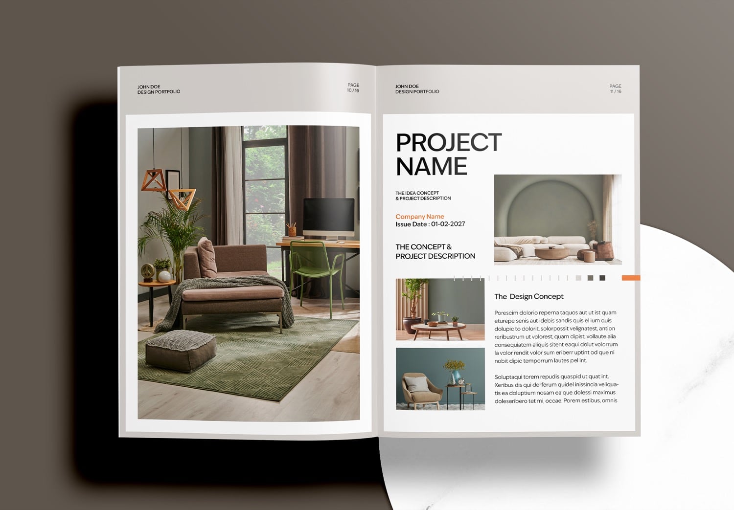 Free Interior Portfolio Template - Preview Page 10-11