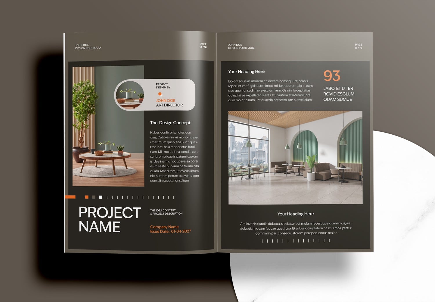 Free Interior Portfolio Template - Preview Page 14-15