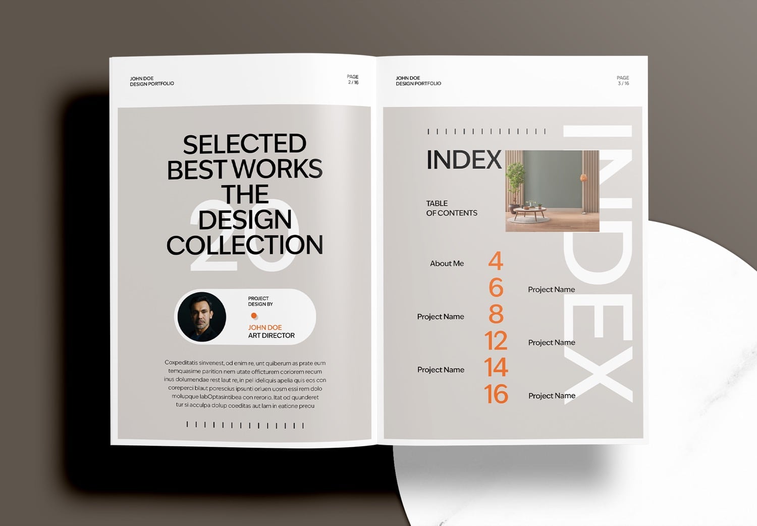 Free Interior Portfolio Template - Preview Page 2-3