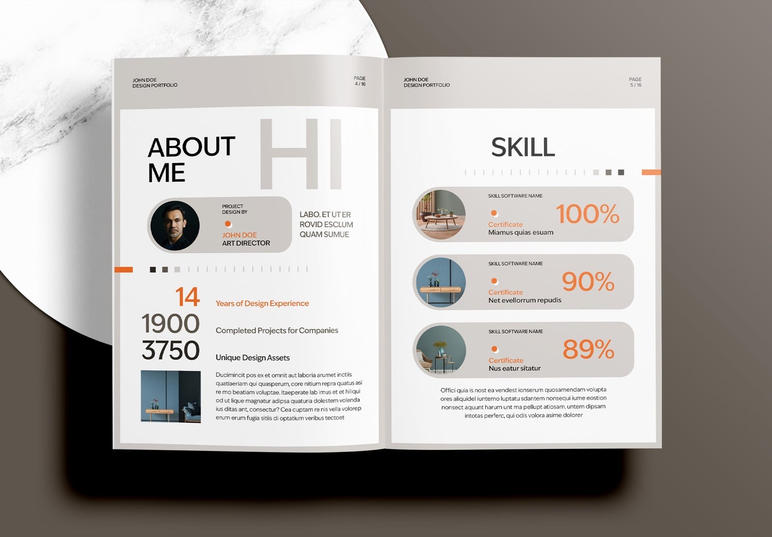 Free Interior Portfolio Template - Preview Page 4-5