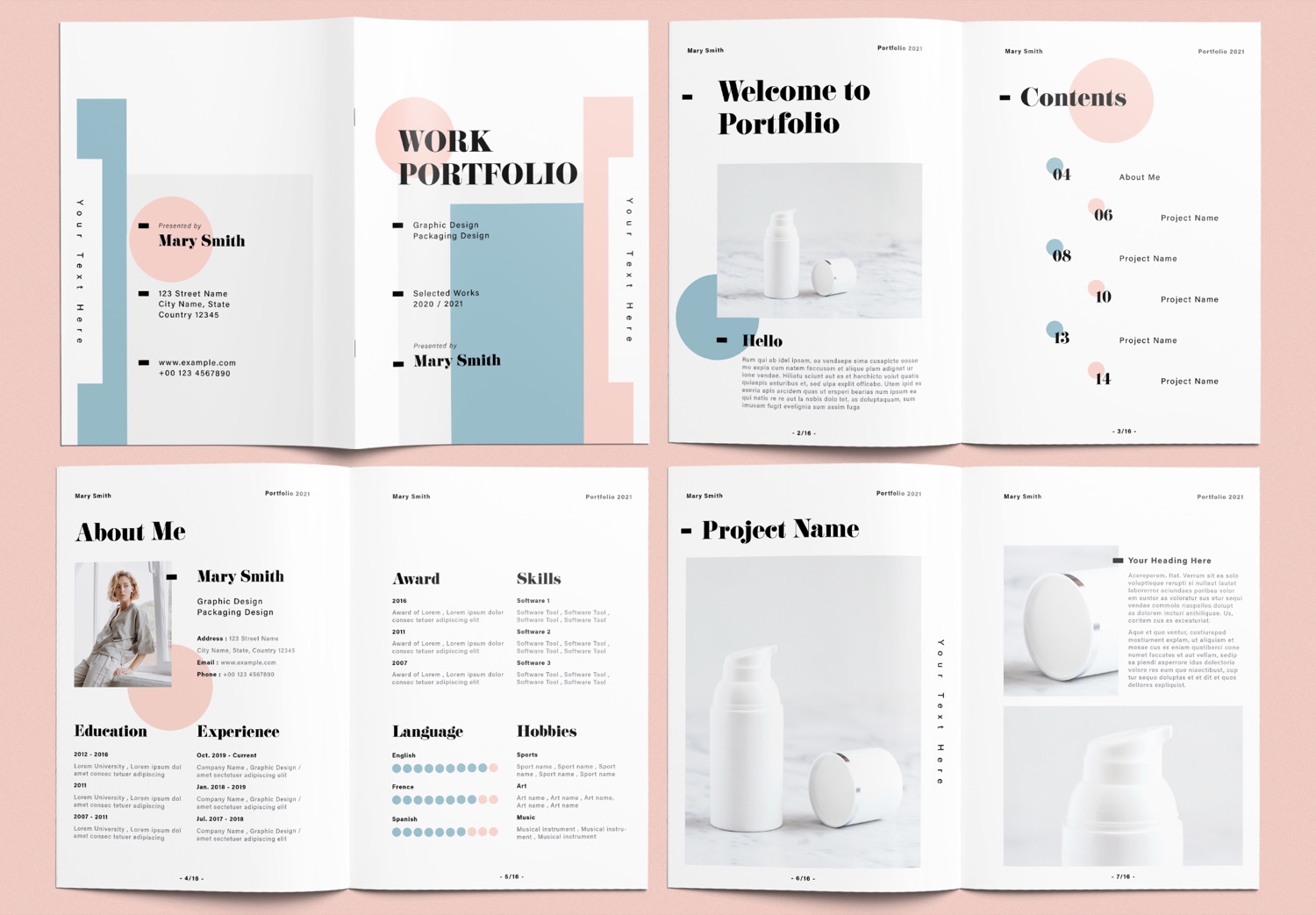 Pages 1-7 of Free Minimal Portfolio Template