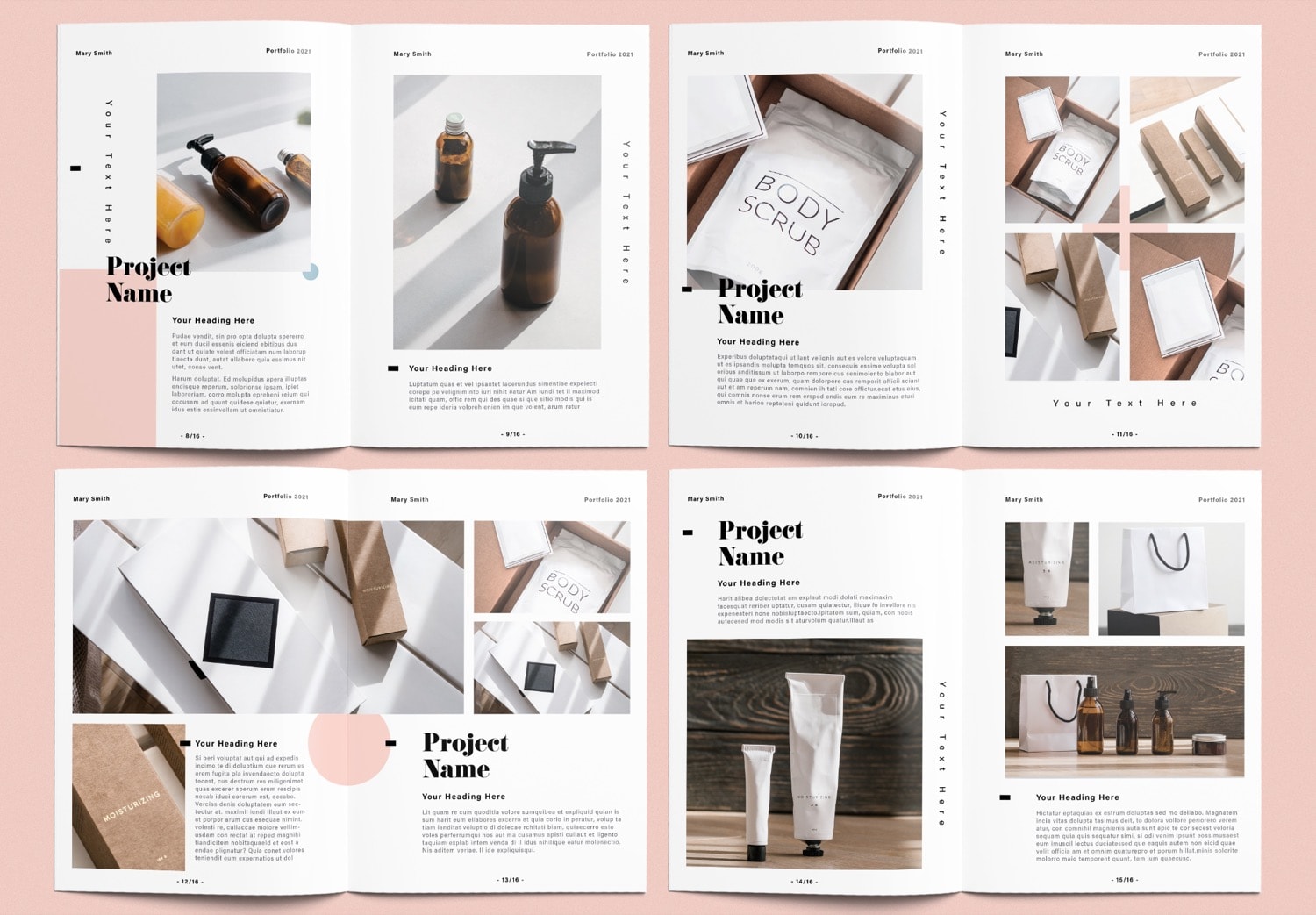 Pages 8-15 of Free Minimal Portfolio Template