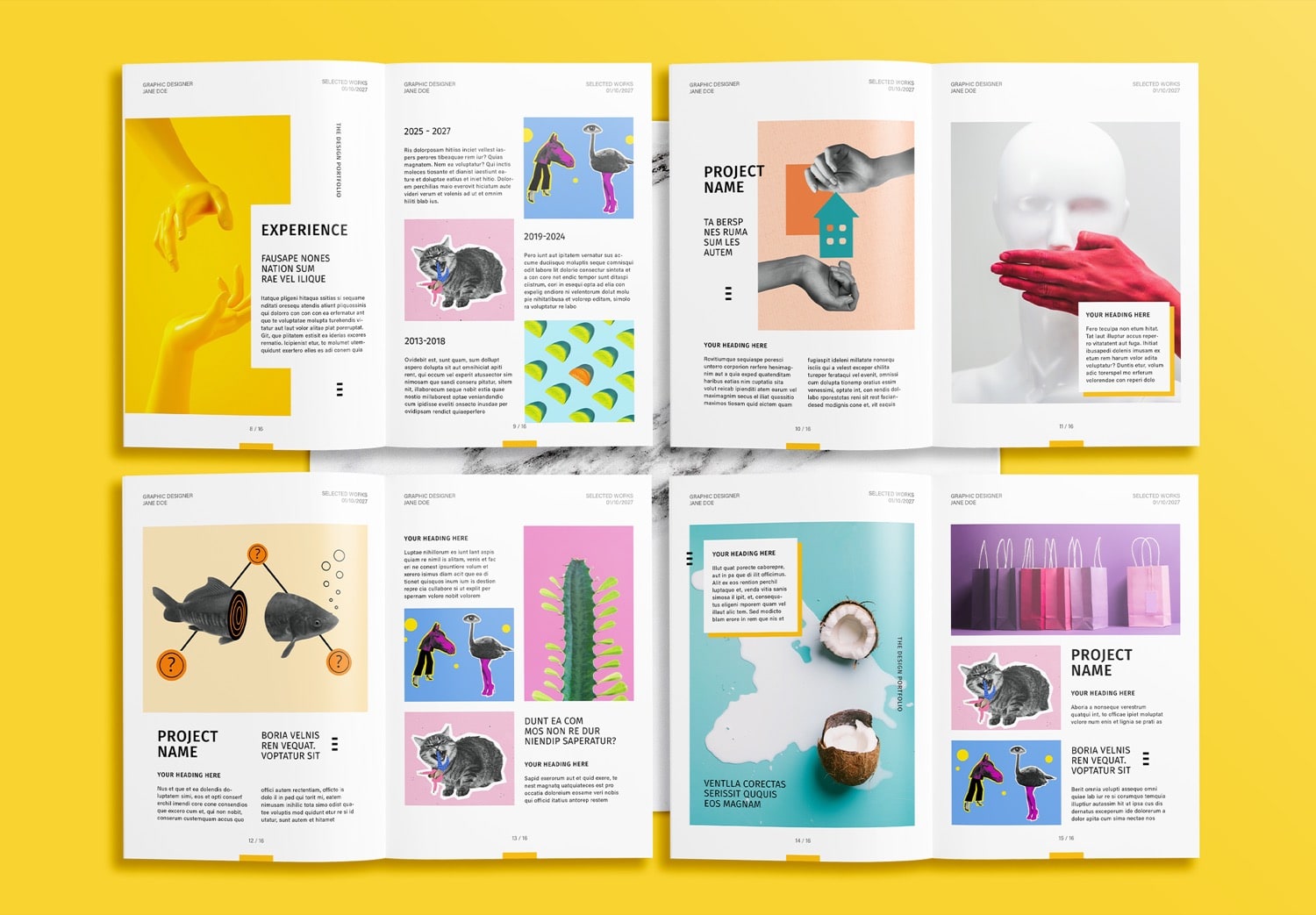 Preview 9-16 pages of Free Modern Graphic Design Portfolio Template