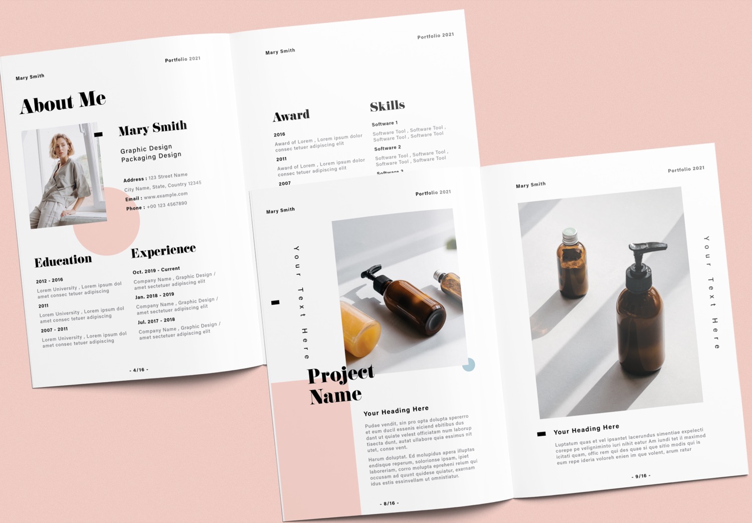Preview fo Free Minimal Portfolio Template