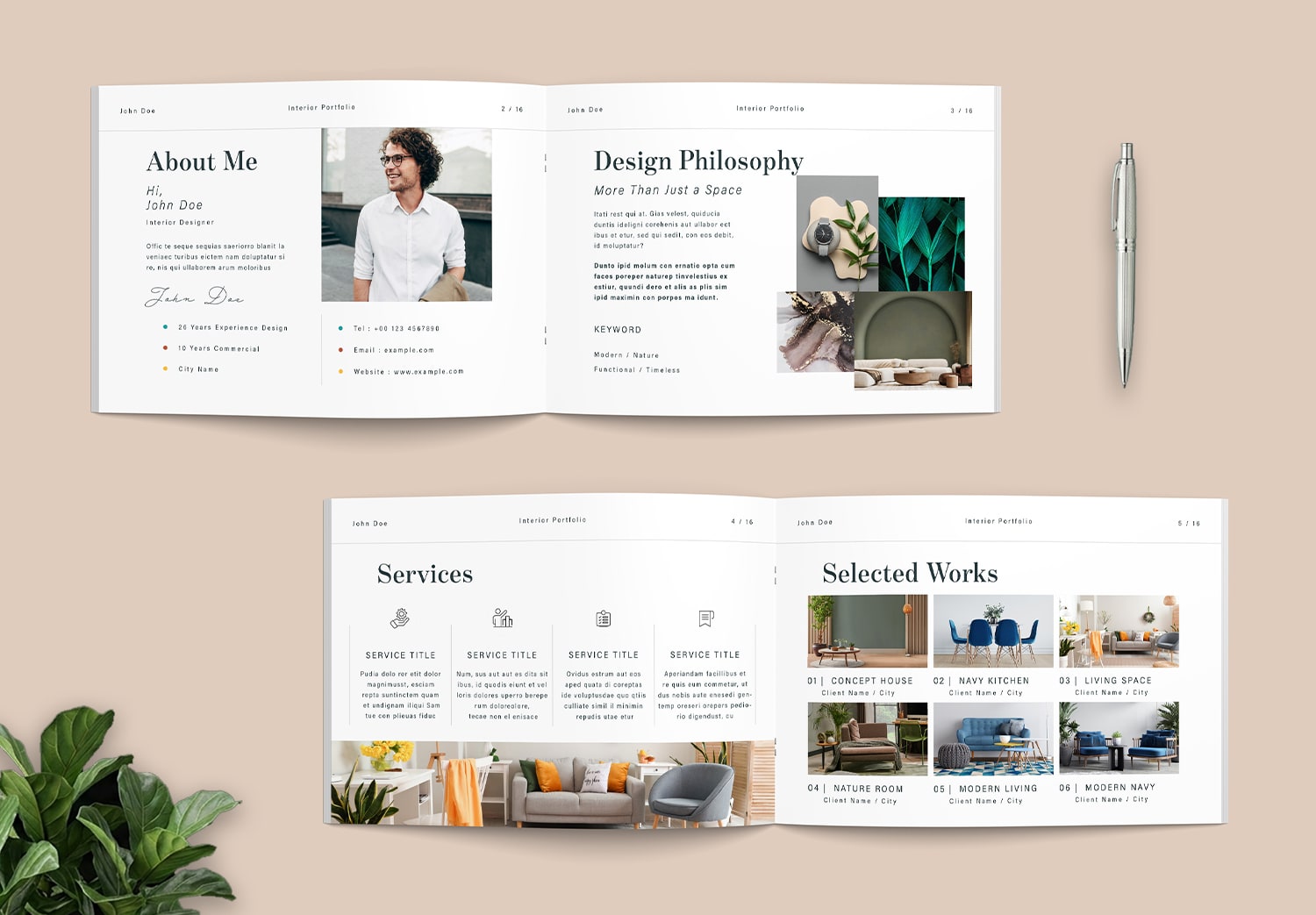 Free Interior Design Portfolio Brochure - About Me