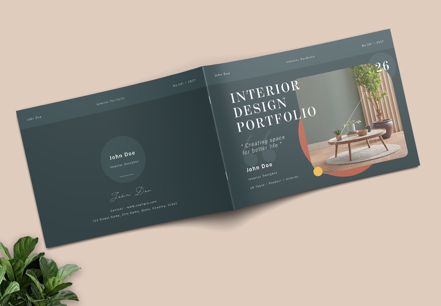 Free Interior Design Portfolio Brochure - Cover Preview