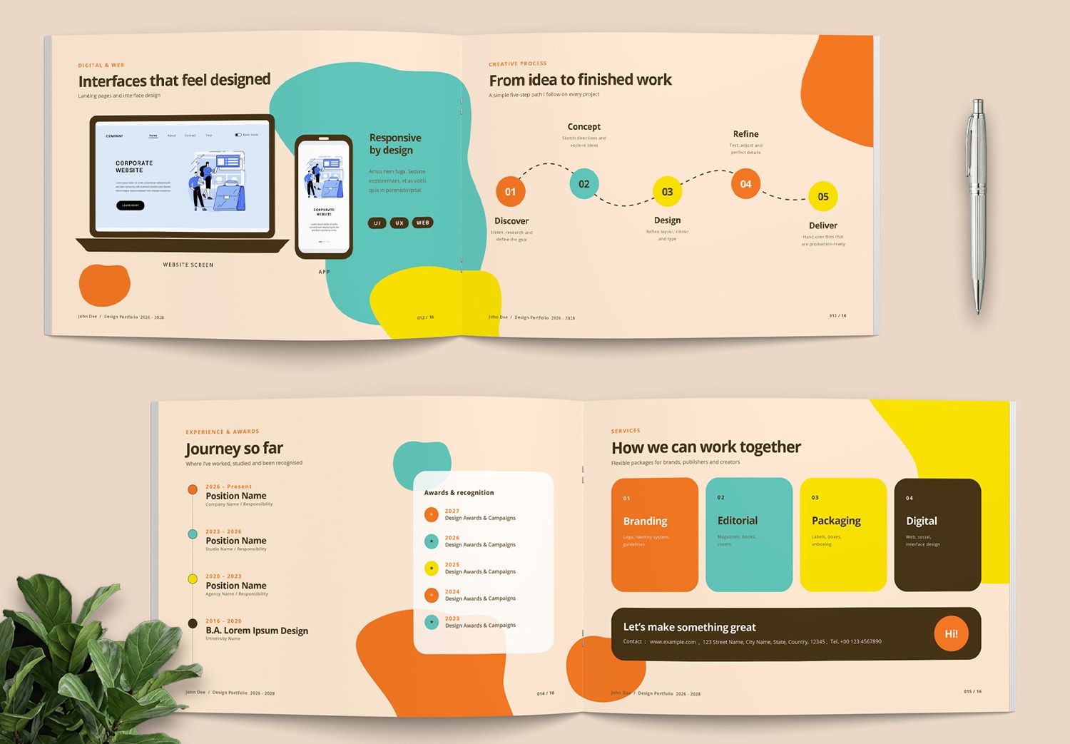 Free Landscape Portfolio Brochure Template - 12-15