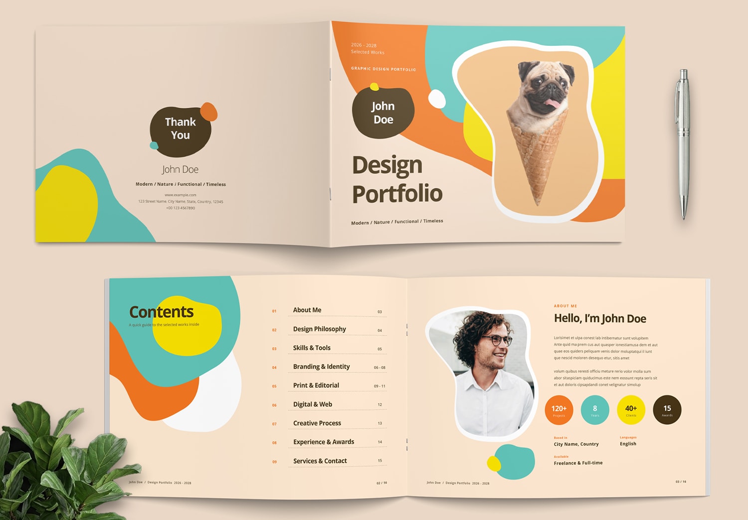 Free Landscape Portfolio Brochure Template - 2-3