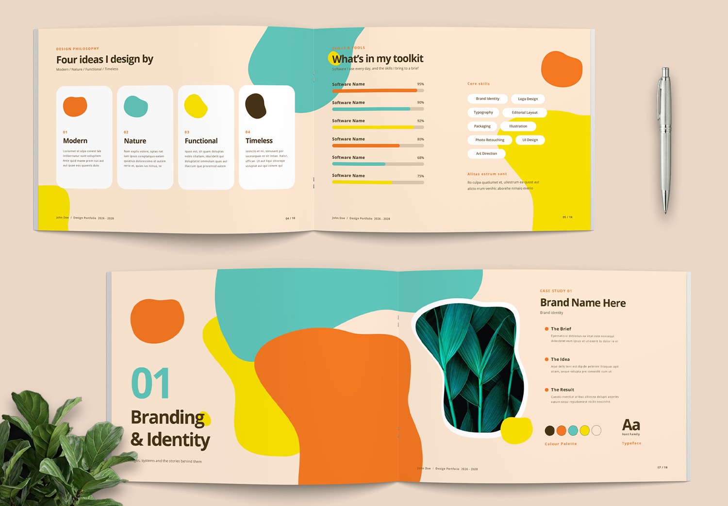 Free Landscape Portfolio Brochure Template - 4-7