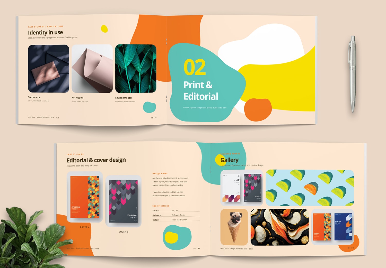 Free Landscape Portfolio Brochure Template - 8-11