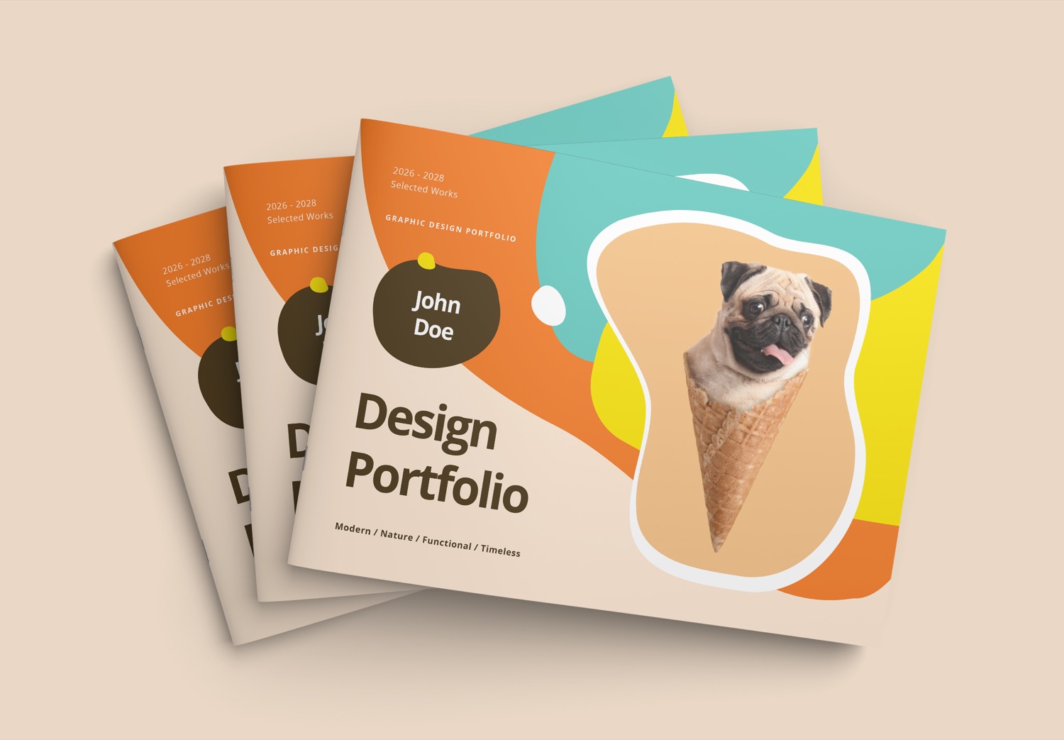 Free Landscape Portfolio Brochure Template - Cover Close Up 1